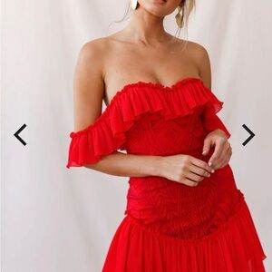 Hello Molly Strapless Red Dress